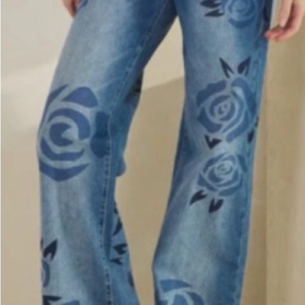 Blue Floral Women's Jeans Oli & Hali Brand New.NWT - Picture 6 of 6